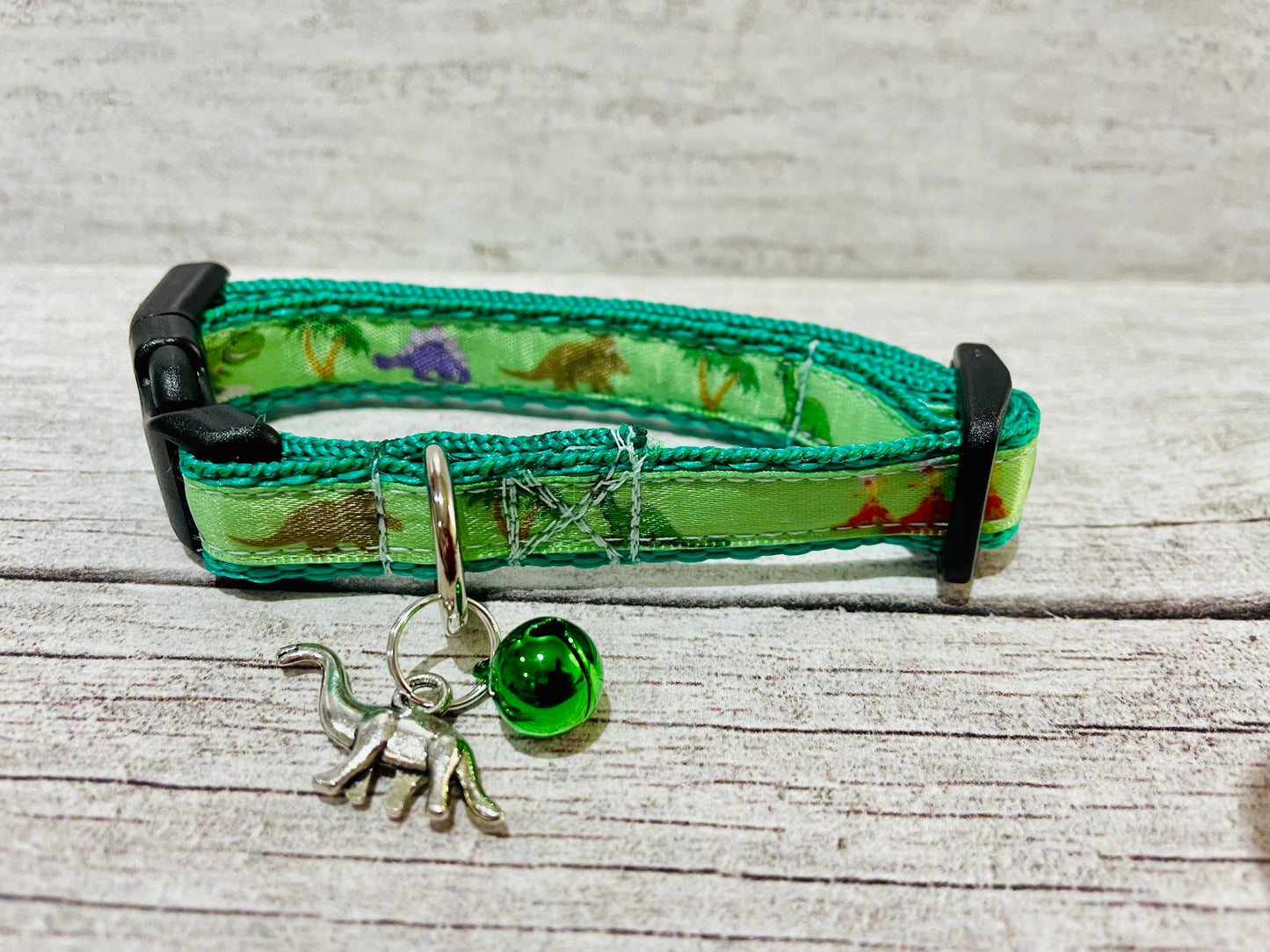 Dinosaurs Cat Collar - View 2 | Dottie's Pet Boutique