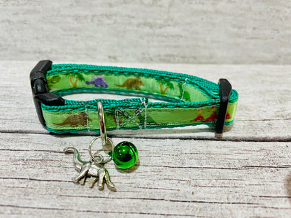 Dinosaurs Cat Collar - View 2 | Dottie's Pet Boutique