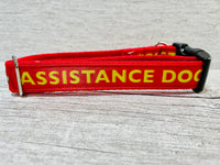Red with Yellow Text Assistance Dog Collar