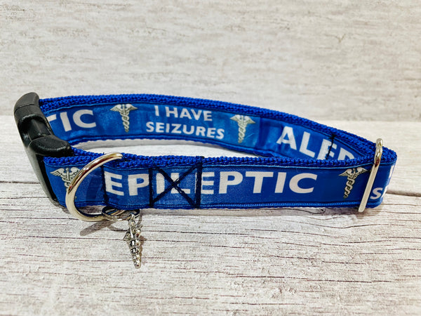 Royal Blue Epileptic - Medical Alert Dog Collar