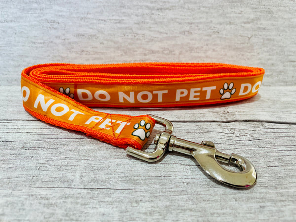 Solid Colour Do Not Pet Dog Ribbon Lead/Leash