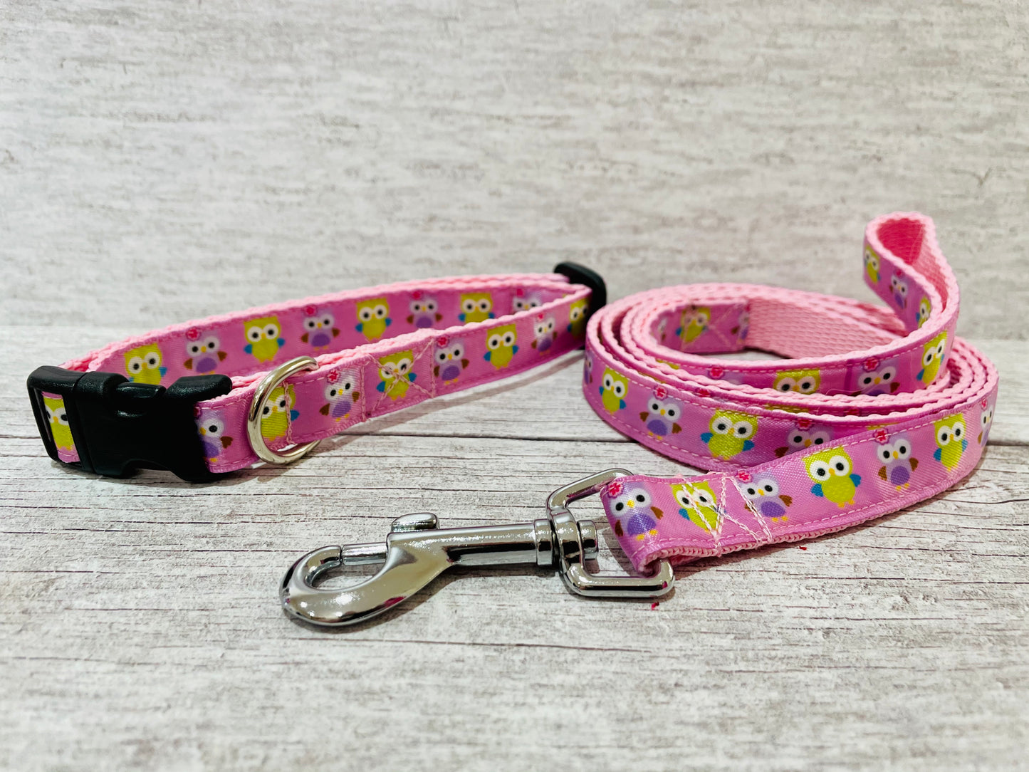 Pink Owl Dog Collar - View 3 | Dottie's Pet Boutique