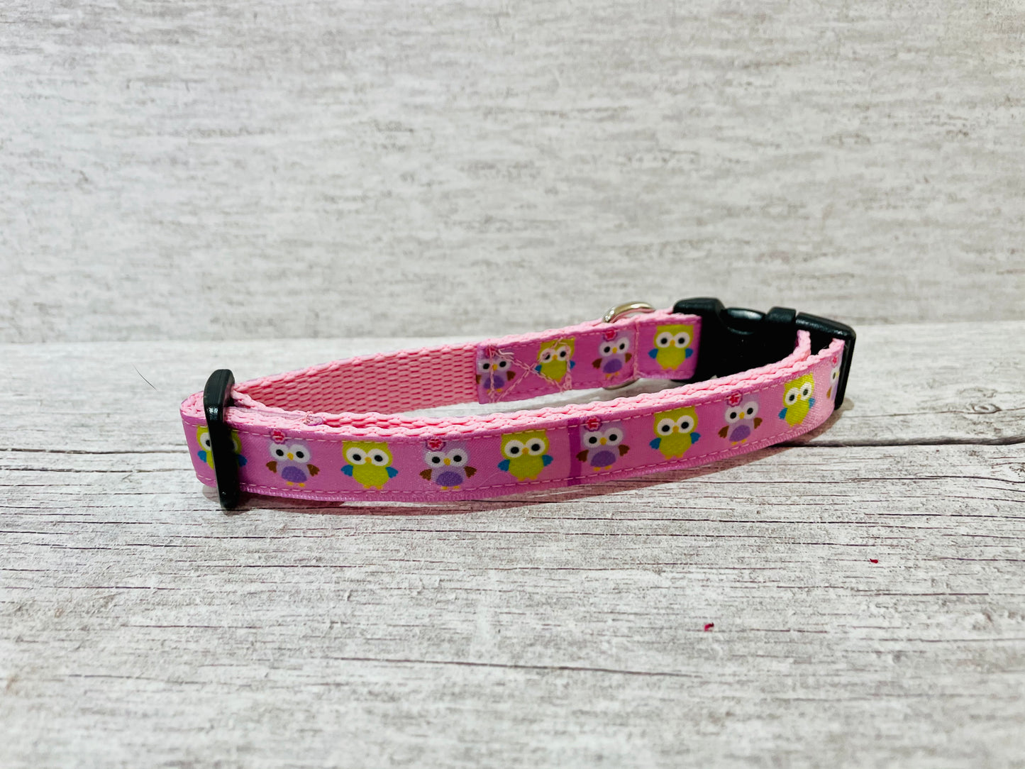 Pink Owl Dog Collar - View 2 | Dottie's Pet Boutique