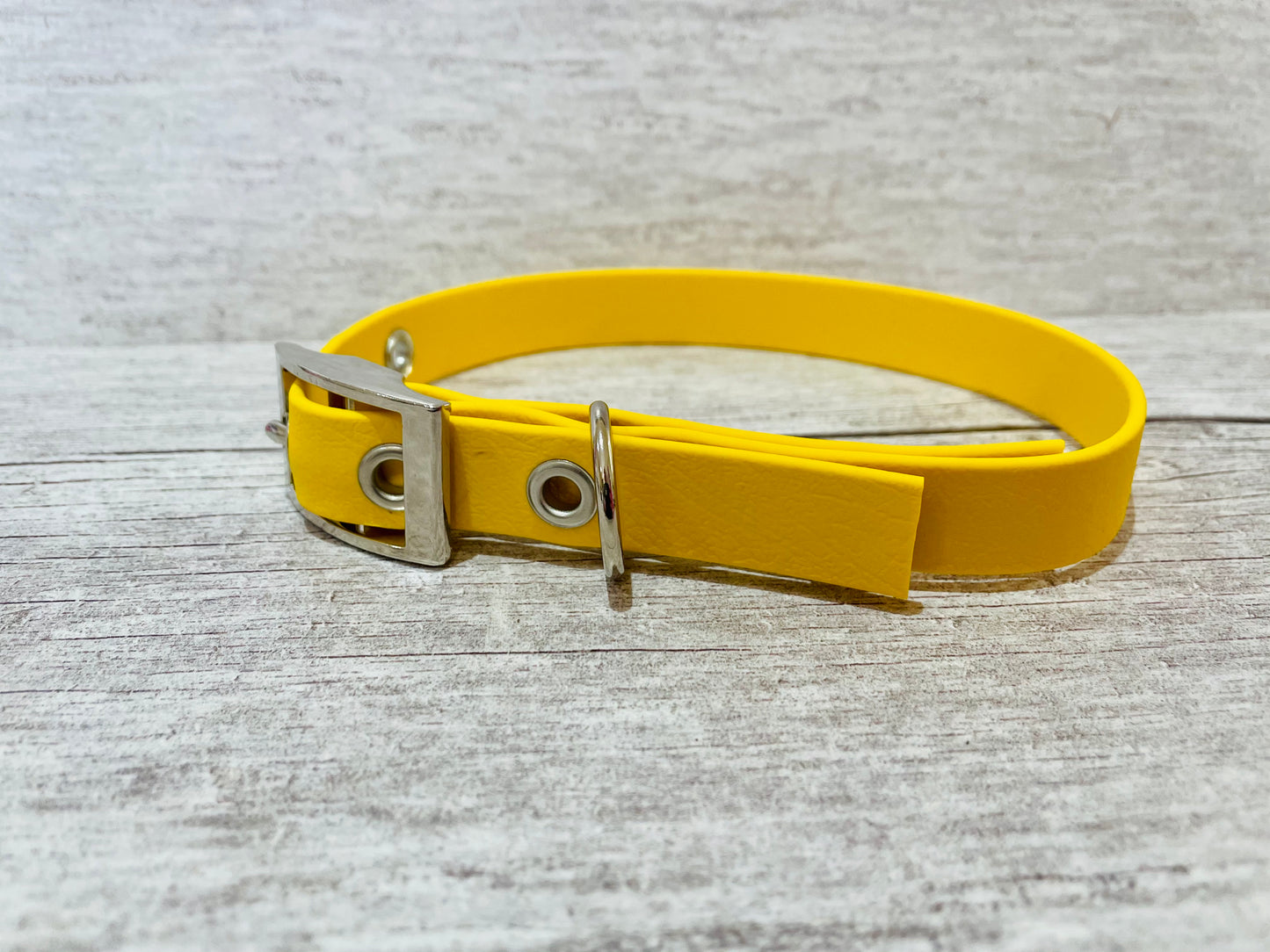 Yellow Biothane Waterproof Dog Collar - View 3 | Dottie's Pet Boutique