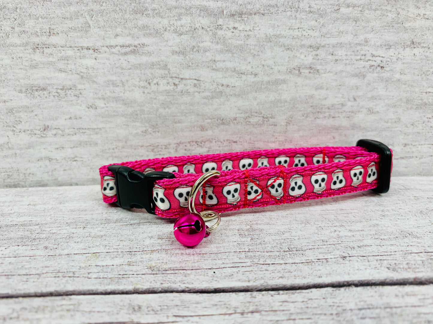 Bright Colourful Skull Halloween Puppy/Small Dog Collar - View 3 | Dottie's Pet Boutique