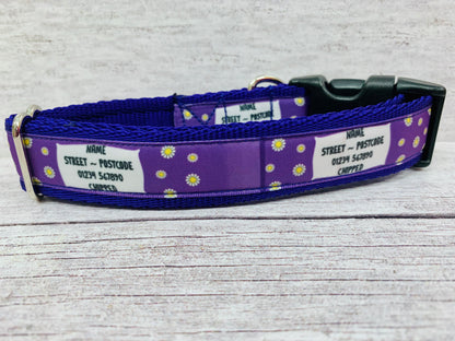 Daisy Personalised Custom Print Dog Collar - View 2 | Dottie's Pet Boutique
