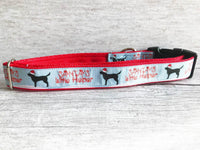Labrador Santa's Little Helper Christmas Themed Dog Collar - Custom Dog Collars