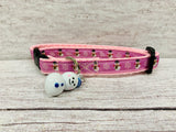 Baby Pink Christmas Snowman and Snowflake Xmas Kitten/Cat Collar