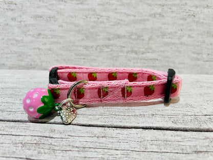 Strawberries Strawberry Ribbon Kitten/Cat Collar