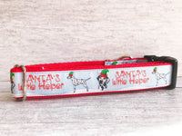 Dalmatian Santa's Little Helper Christmas Dog Collar - Custom Dog Collars