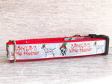 Dalmatian Santa's Little Helper Christmas Dog Collar - Custom Dog Collars