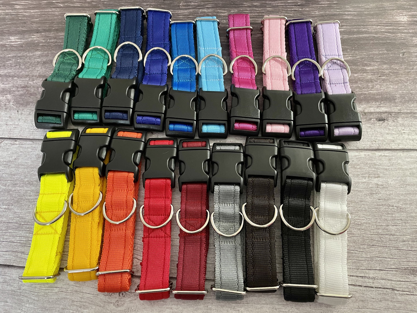 Plain Black Side Release Collar - Handmade in the UK | Dottie's Pet Boutique