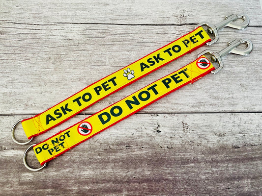 Alert Short Extension Dog Lead / Leash - Handmade dog collar by Dottie's Pet Boutique
