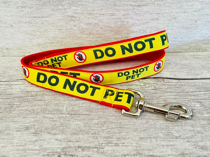 Do Not Pet with Stop Hand Alert Dog Lead - Handmade in the UK | Dottie's Pet Boutique