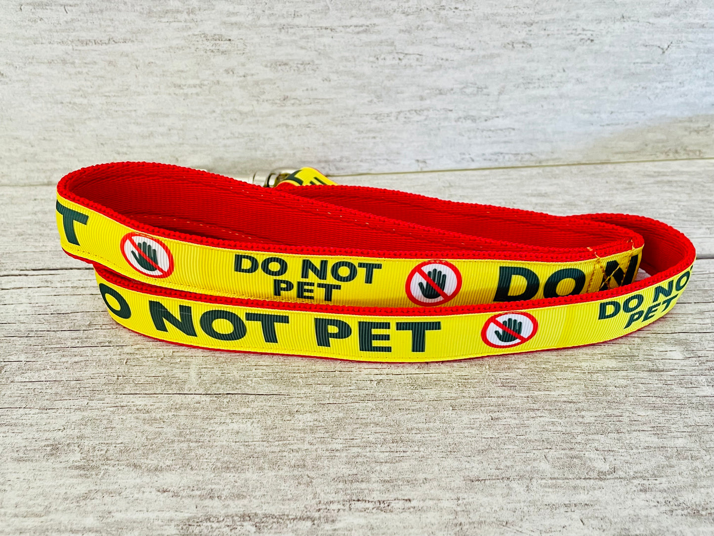 Do Not Pet with Stop Hand Alert Dog Lead - View 2 | Dottie's Pet Boutique