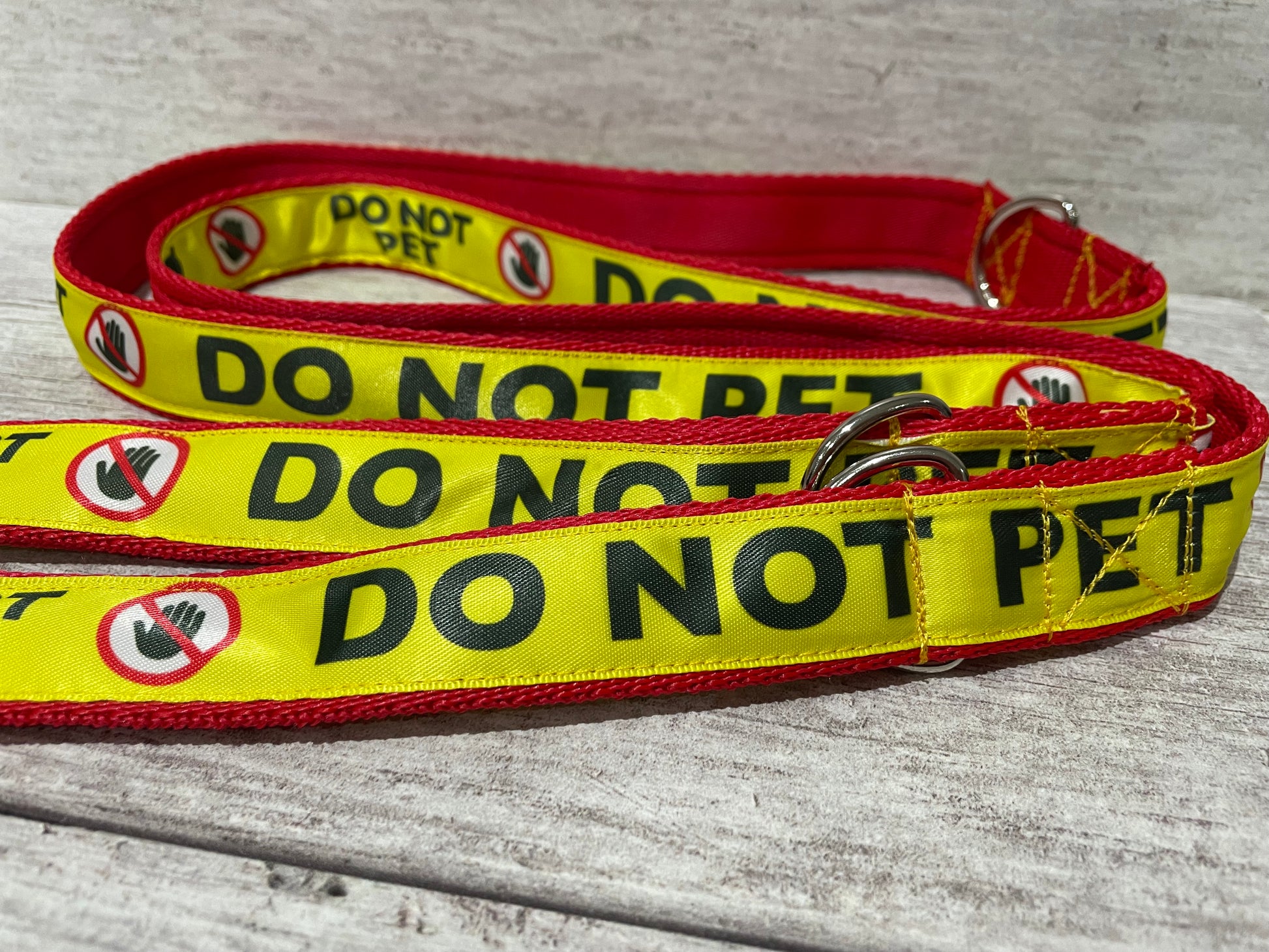 Do Not Pet with Stop Hand Alert Dog Lead - View 4 | Dottie's Pet Boutique