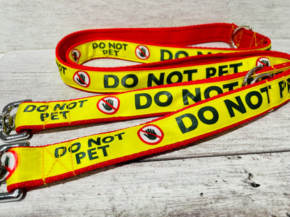 Do Not Pet with Stop Hand Alert Dog Lead - View 6 | Dottie's Pet Boutique