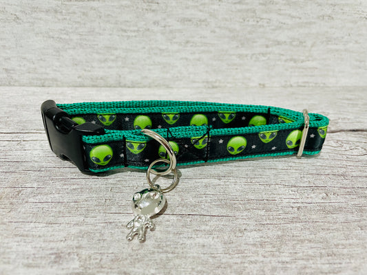 Alien Space Dog Collar - Handmade dog collar by Dottie's Pet Boutique