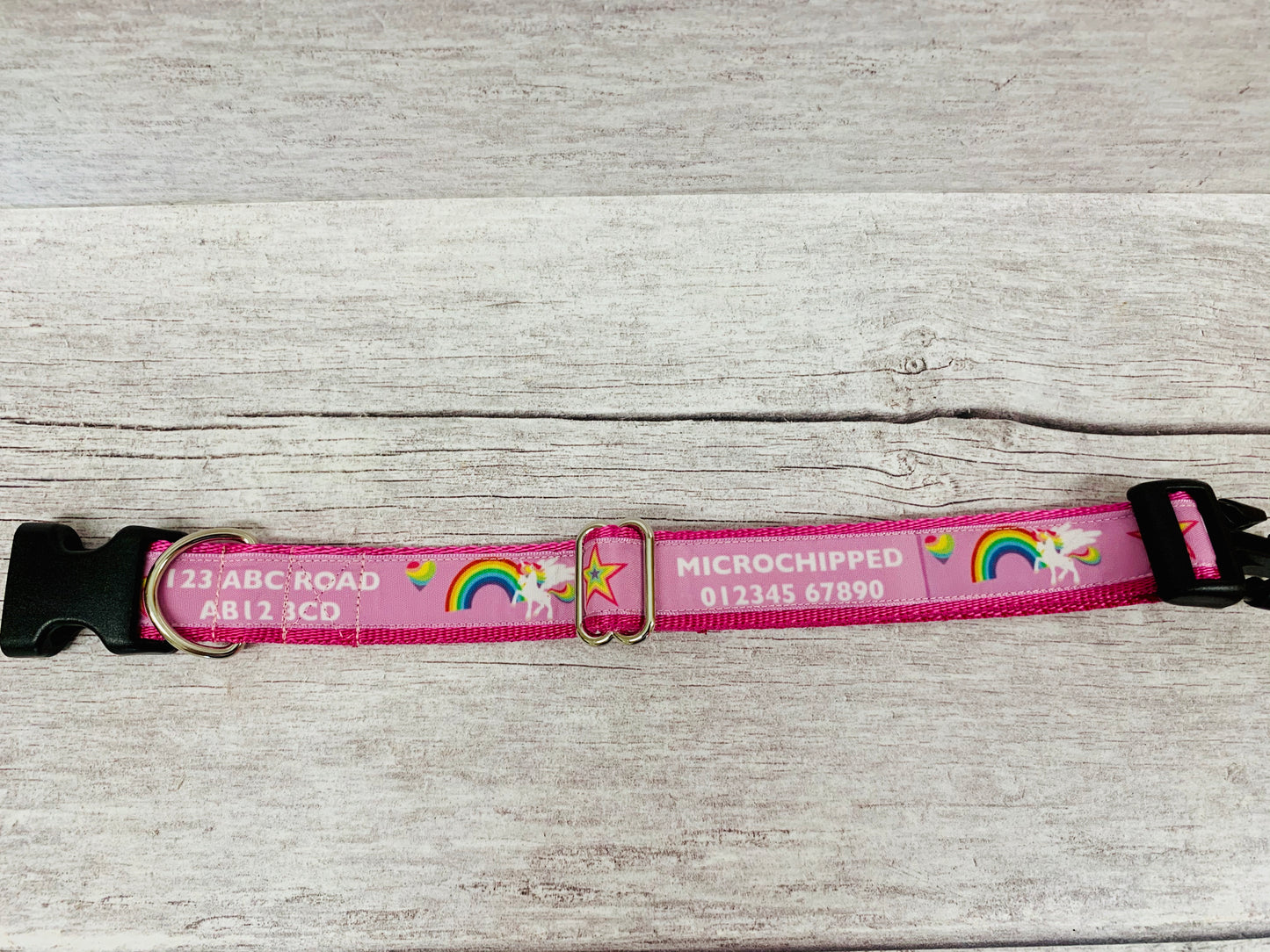 Unicorn Personalised Custom Print Dog Collar - View 3 | Dottie's Pet Boutique
