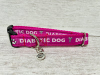 Hot Pink Diabetic - Medical Alert Dog Collar