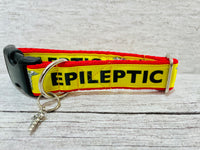 Yellow on Red Epileptic Medical Dog Lead / Leash