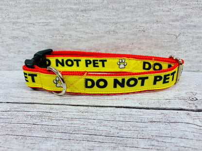 Do Not Pet Me - Alert Dog Collar - Handmade in the UK | Dottie's Pet Boutique