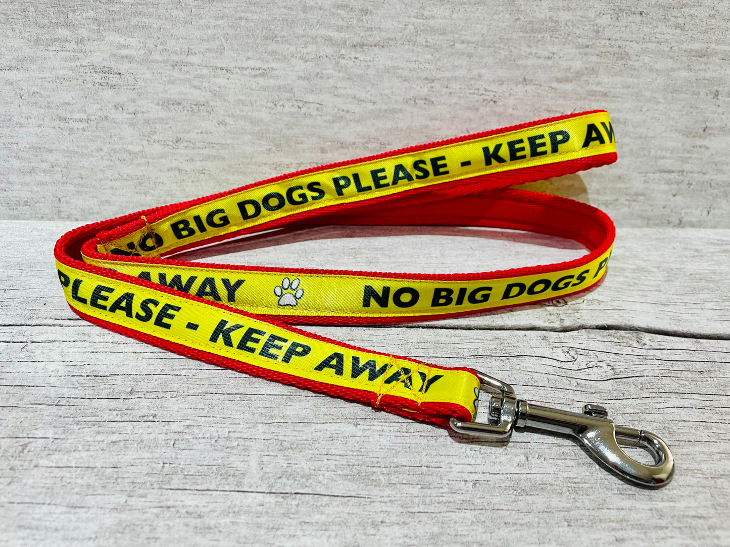 No Big Dogs Please - Keep Away Alert Dog Lead - Handmade in the UK | Dottie's Pet Boutique