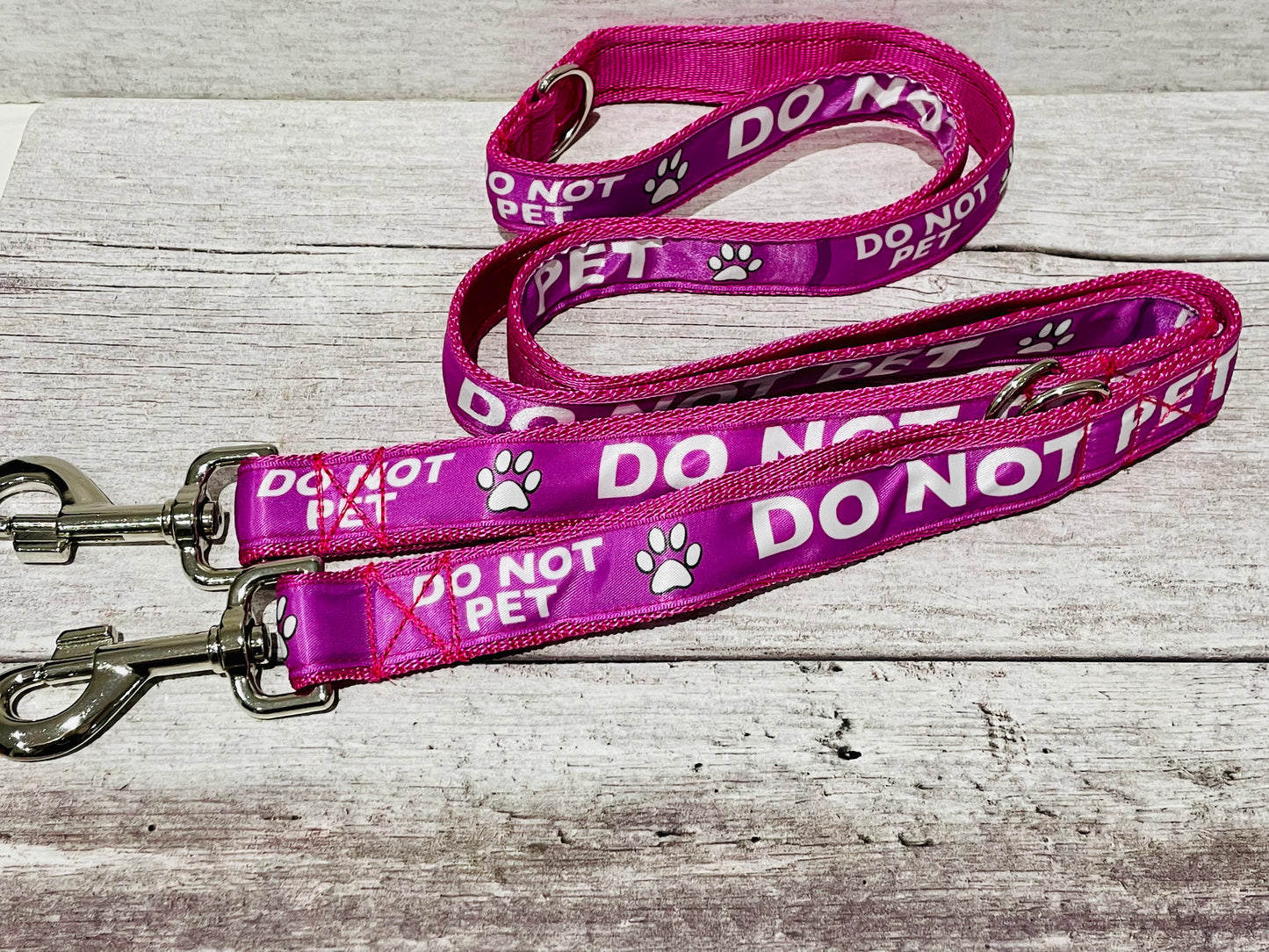 Solid Colour Do Not Pet Alert Dog Lead - View 3 | Dottie's Pet Boutique