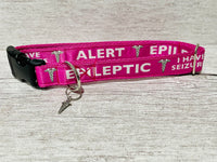 Hot Pink Epileptic - Medical Alert Dog Collar