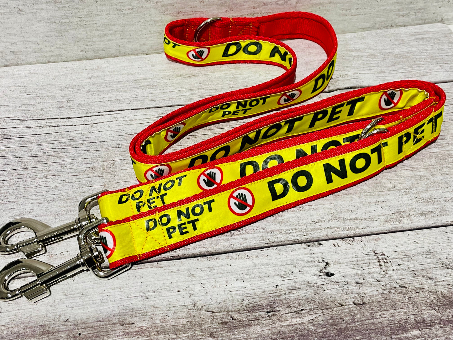 Do Not Pet with Stop Hand Alert Dog Lead - View 7 | Dottie's Pet Boutique