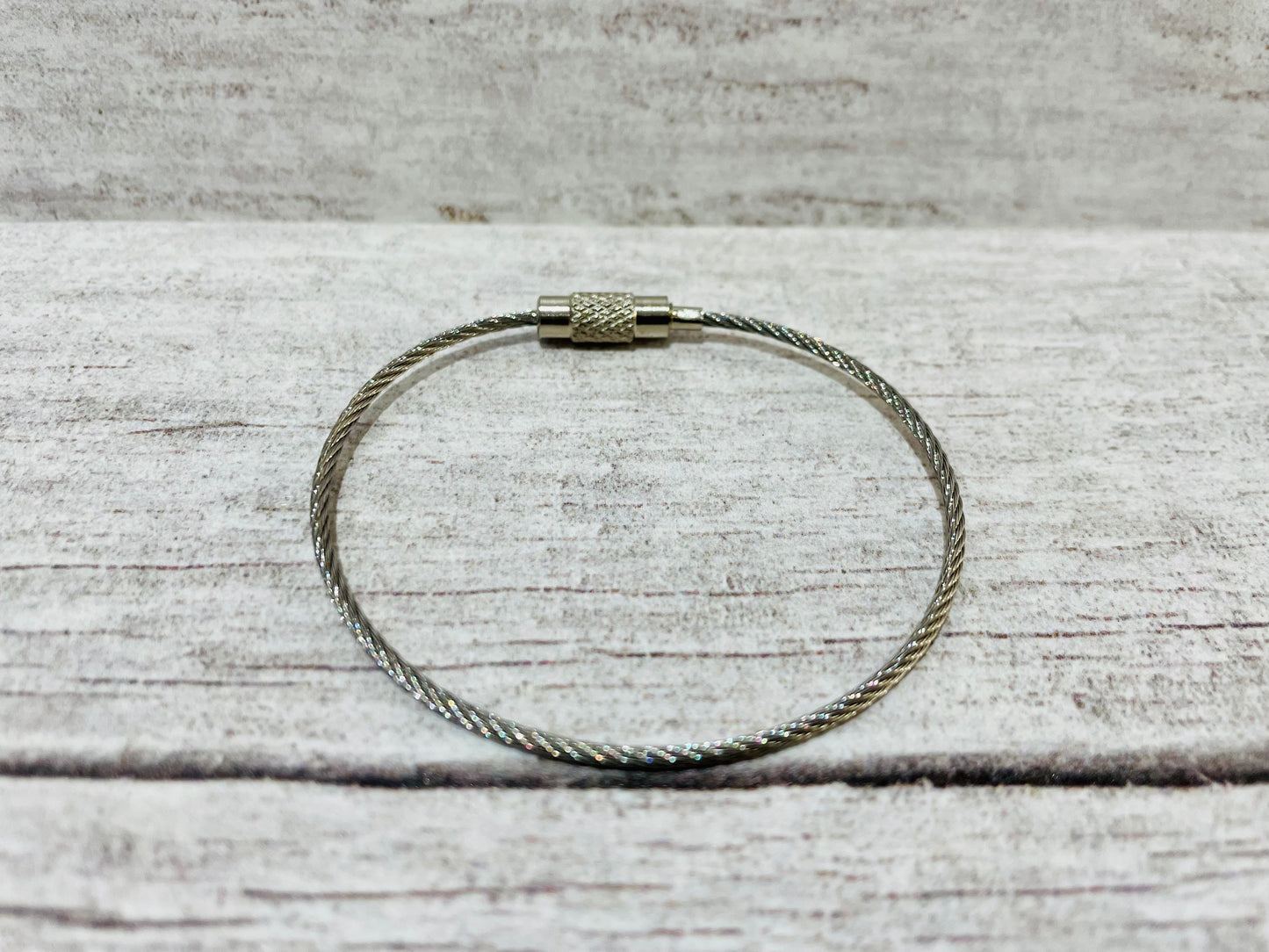 Cable Loops with Keyring Twist Barrel - Silver - Handmade dog collar by Dottie's Pet Boutique