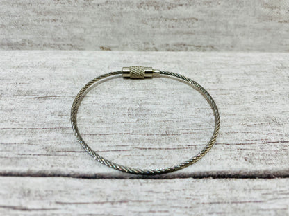 Cable Loops with Keyring Twist Barrel - Silver - Handmade dog collar by Dottie's Pet Boutique