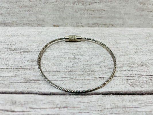 Cable Loops with Keyring Twist Barrel - Silver - Handmade dog collar by Dottie's Pet Boutique