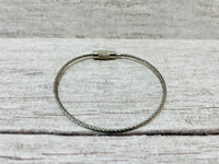 Cable Loops with Keyring Twist Barrel - Silver