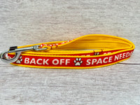 Back Off - Space Needed Dog Ribbon Lead/Leash
