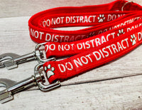 Solid Colour Do Not Distract Dog Ribbon Lead/Leash