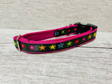 Black with Coloured Stars Dog Collar