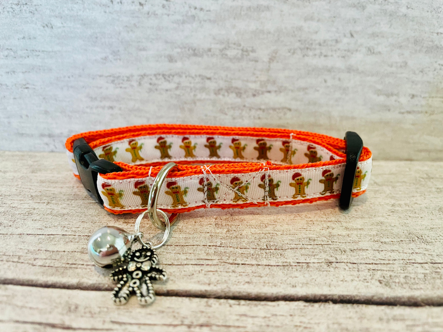 Gingerbread Man Christmas Xmas Cat Collar - View 4 | Dottie's Pet Boutique