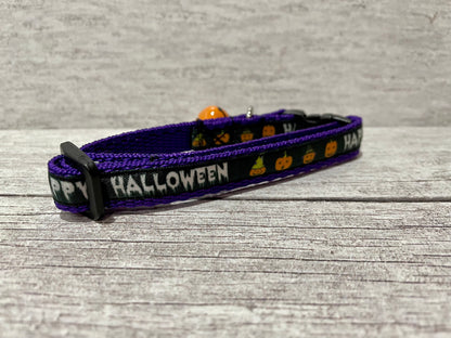 Happy Halloween Pumpkin Cat Collar - View 6 | Dottie's Pet Boutique
