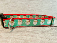 Santa Faces Christmas Themed Dog Collar