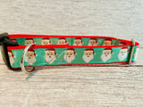 Santa Faces Christmas Themed Dog Collar