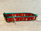 Red Christmas Themed Snowman Penguin Xmas Tree Dog Collar