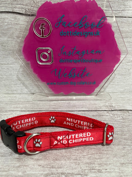 SALE - Neutered & Chipped Dog Collar