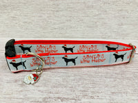 Labrador Santa's Little Helper Christmas Themed Dog Collar - Custom Dog Collars