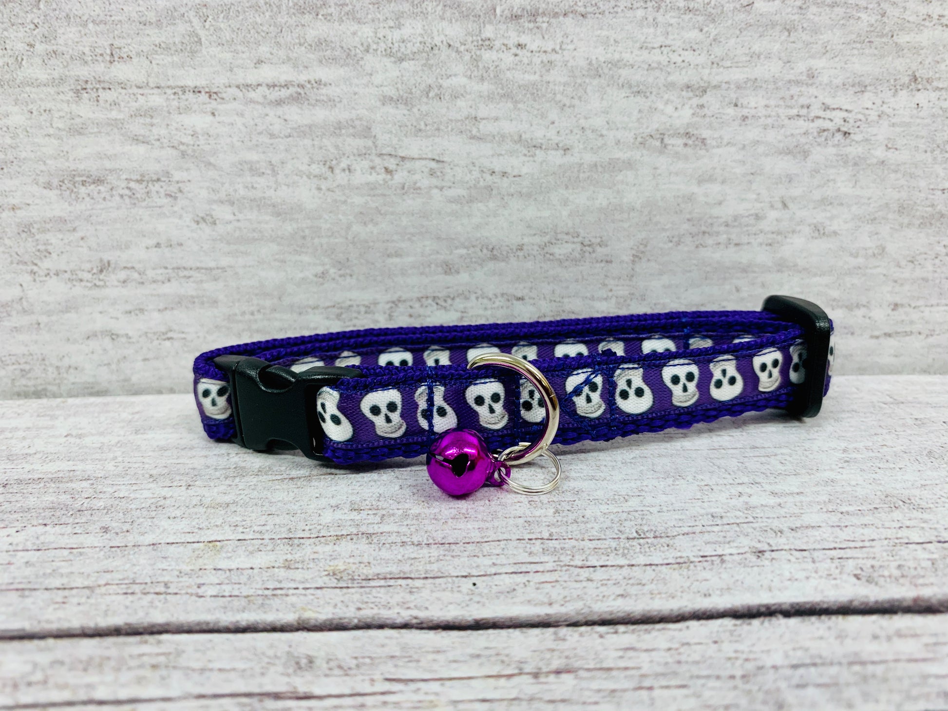 Colourful Skulls Halloween Scary Cat Collar - View 5 | Dottie's Pet Boutique