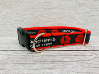 Black Poppies Personalised Dogs Custom Print Ribbon Dog Collar
