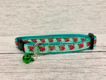 Roses Floral Flower Cat Collar - View 7 | Dottie's Pet Boutique
