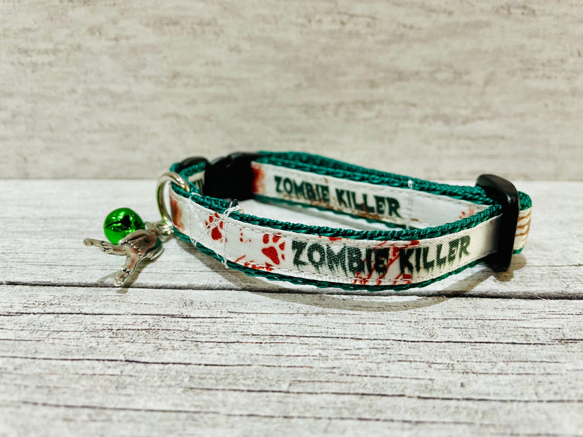 Zombie Killer Puppy/Small Dog Collar - Handmade in the UK | Dottie's Pet Boutique