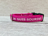 Je Suis Sourde - I'm Deaf Dog Collar - Any Colour