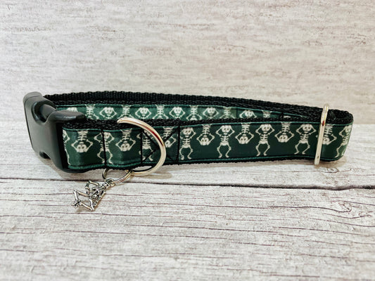 Skeletons Black Halloween Dog Collar